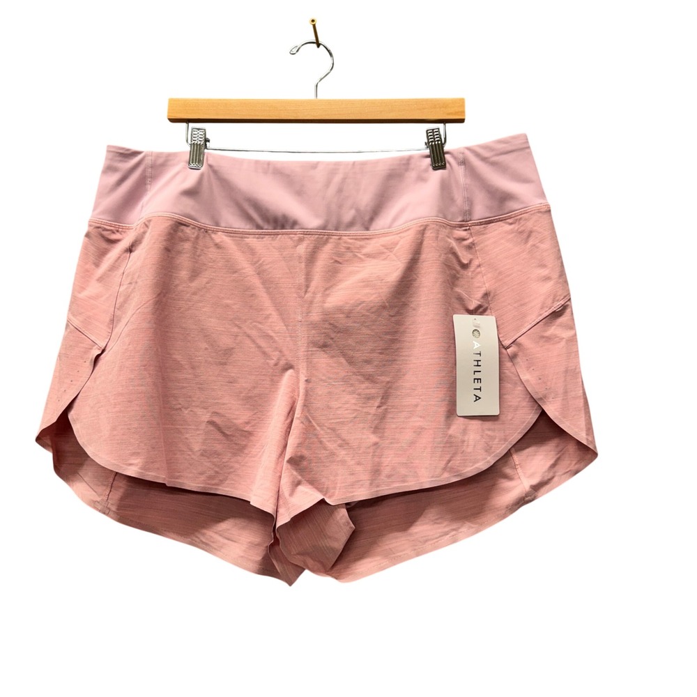 Athleta Shorts Womens 2X Run With It Textured 3.5" Inseam Pink Activewear NEW
